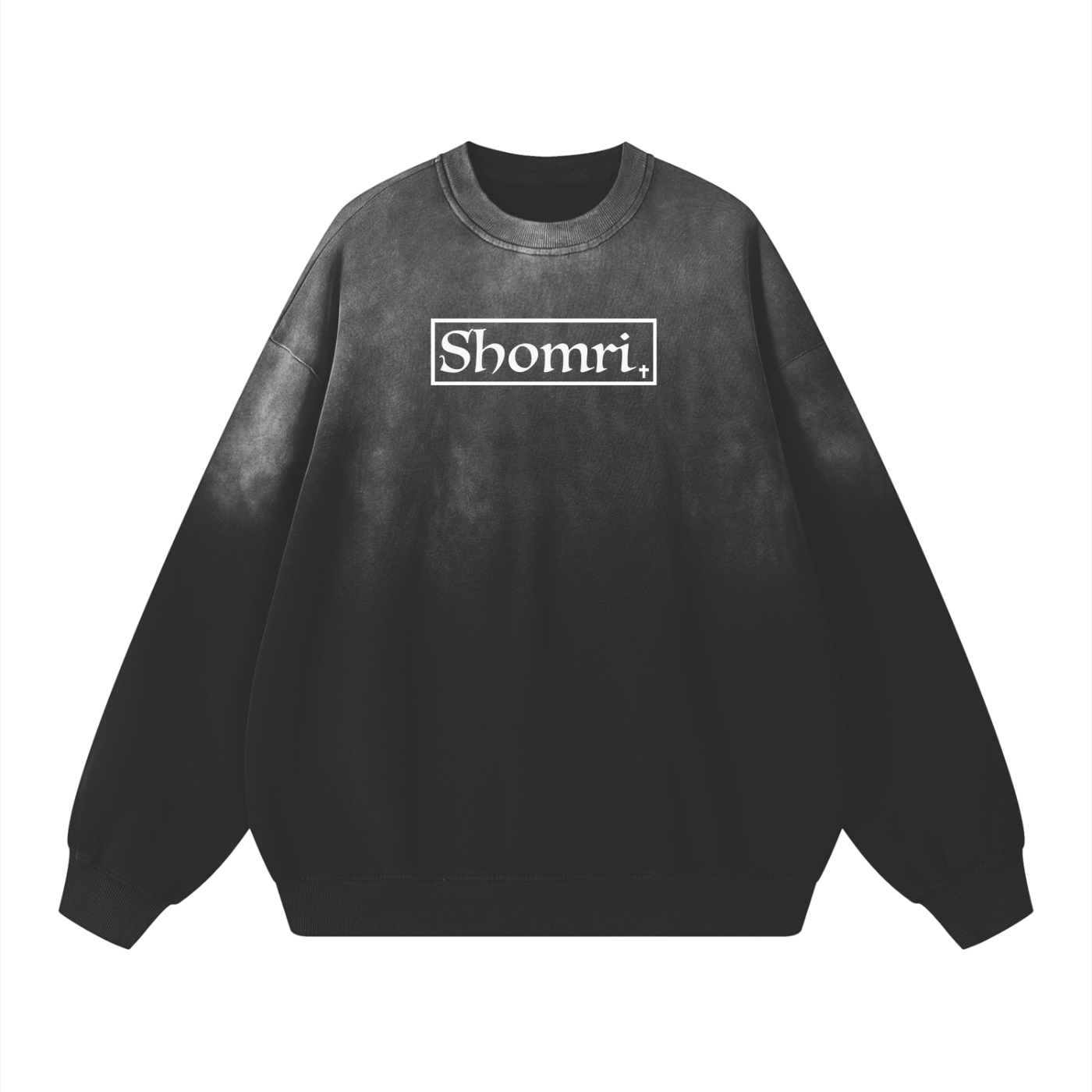 Shomri Handcrafted Monkey Wash Drop-Shoulder Sweatshirt ( Logo Only)